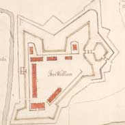 Plan showing fortifications of Fort William and Town of Maryborough.