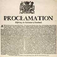 Proclamation dissolving the parliament of Scotland