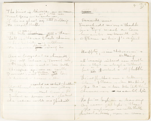 Manuscript draft of the poem 'Hallaig' by Sorley Maclean
