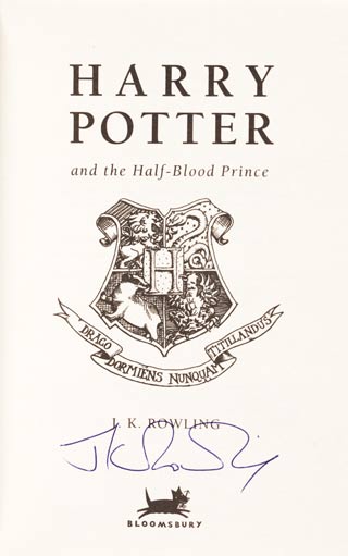 Signed copy of Harry Potter book