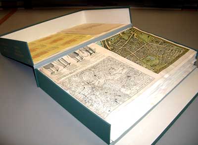 Open box file showing a folded map