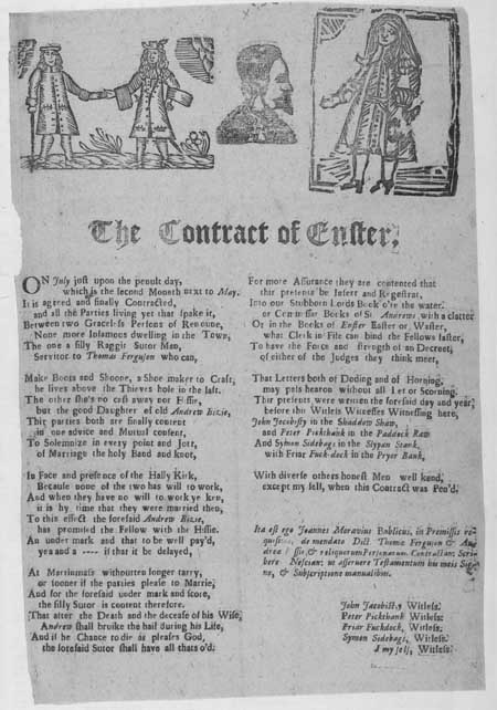 Broadside ballad entitled 'Contract of Enster'
