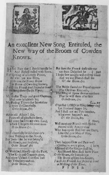 Broadside ballad entitled 'The New Way of the Broom of Cowden Knows'