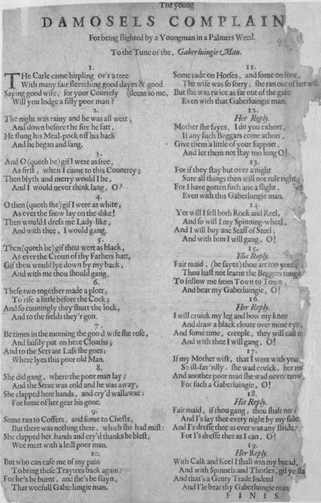 Broadside ballad entitled 'The young damosels complain[t]'