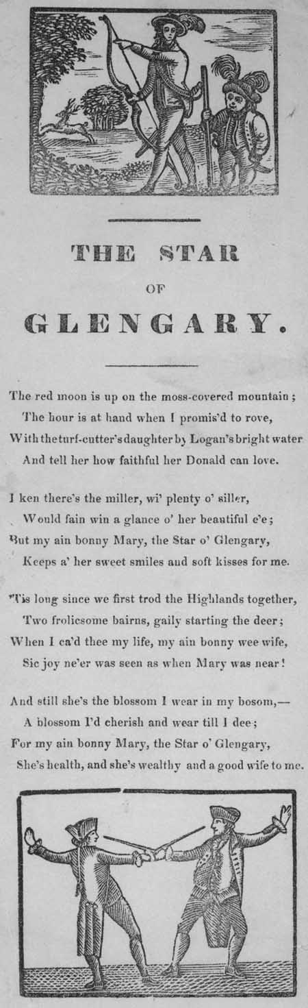 Broadside ballad entitled 'The Star of Glengary'