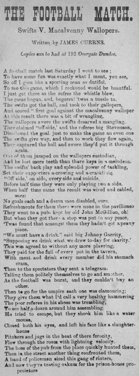 Broadside ballad entitled 'The Football Match'