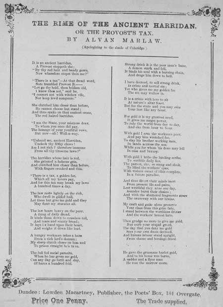 Broadside ballad entitled 'The Rime of the Ancient Harridan'