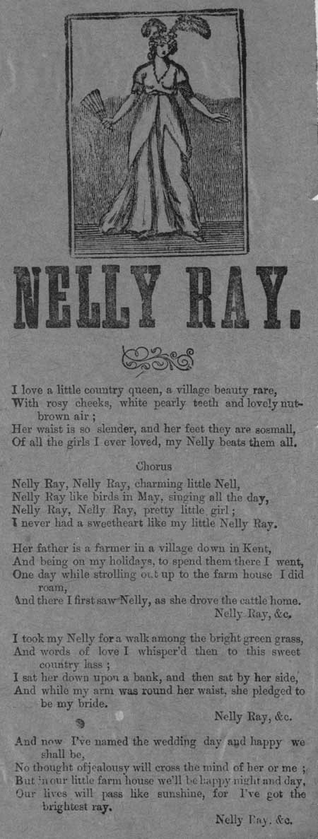 Broadside ballad entitled 'Nelly Ray'
