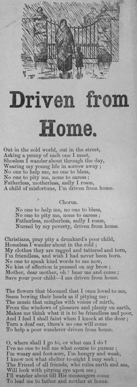 Broadside ballad entitled 'Driven from Home'