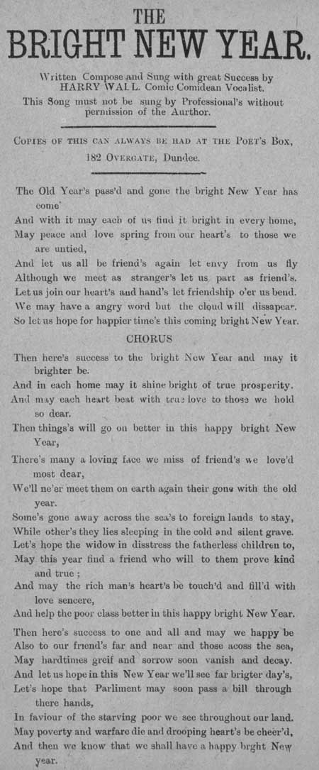 Broadside ballad entitled 'The bright New Year'