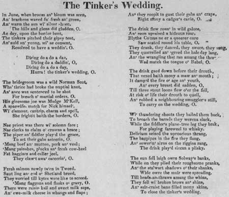 Broadside ballad entitled 'The Tinker's Wedding'
