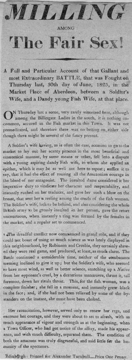 Broadside entitled 'Milling Among the Fair Sex!'