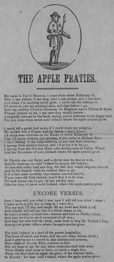 Broadside ballad entitled 'The Apple Praties'