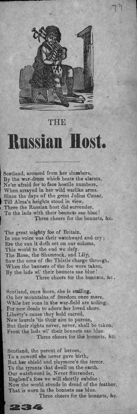 Broadside ballad entitled 'The Russian Host'
