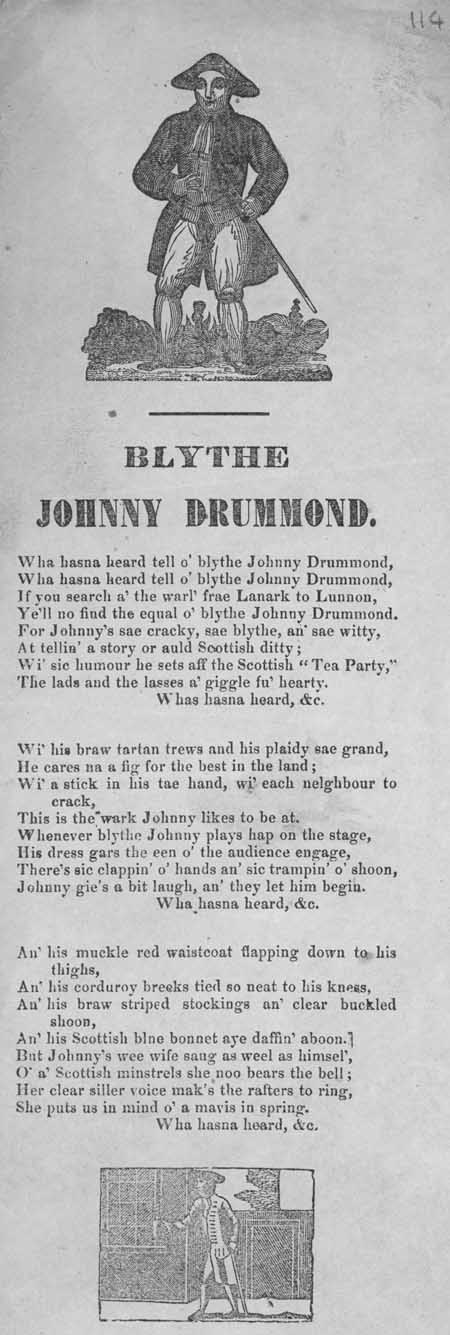 Broadside ballad entitled 'Blythe Johnny Drummond'