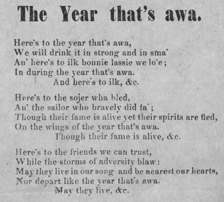 Broadside ballad entitled 'The Year that's awa'