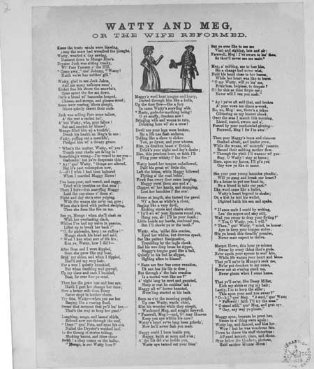 Broadside ballad entitled 'Watty and Meg, or the Wife Reformed'