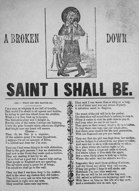 Broadside ballad entitled 'A Broken Down Saint I Shall Be'