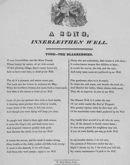 Broadside ballad entitled 'A Song, Innerleithen Well'