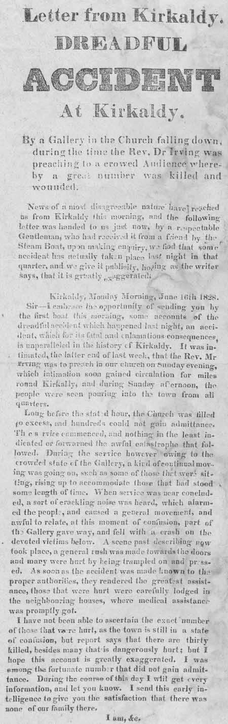 Broadside entitled 'Letter from Kirkaldy'