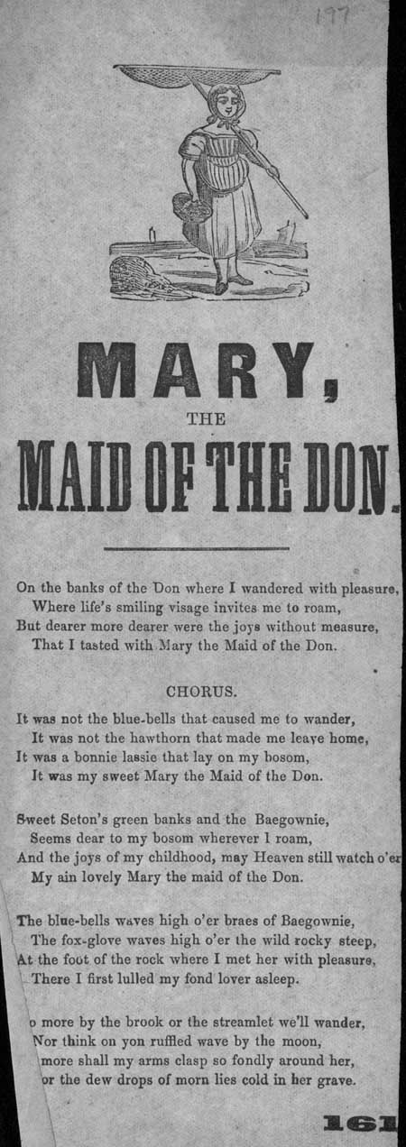 Broadside ballad entitled 'Mary, the Maid of the Don'
