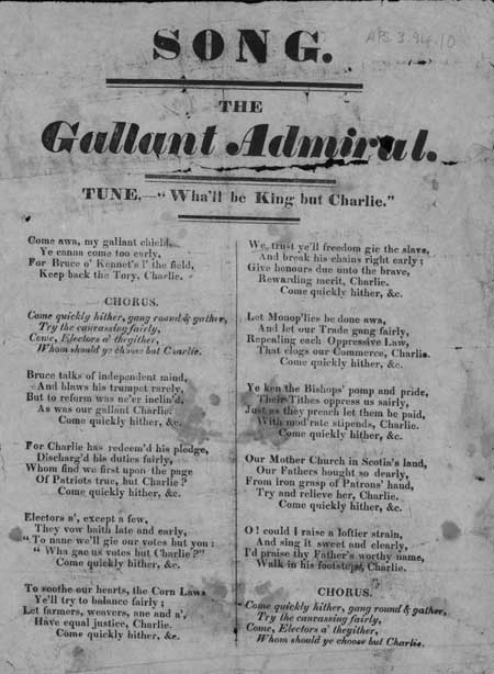 Broadside ballad entitled 'The Gallant Admiral'