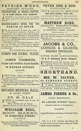Page of printed adverts