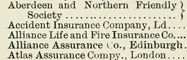 Part of Aberdeen insurance companies list