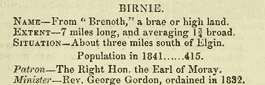 Printed information about Birnie