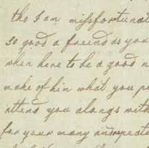 Section of handwritten letter linking to full page