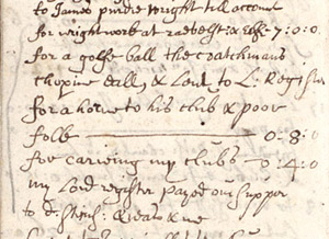 Part of hand-written page of accounts
