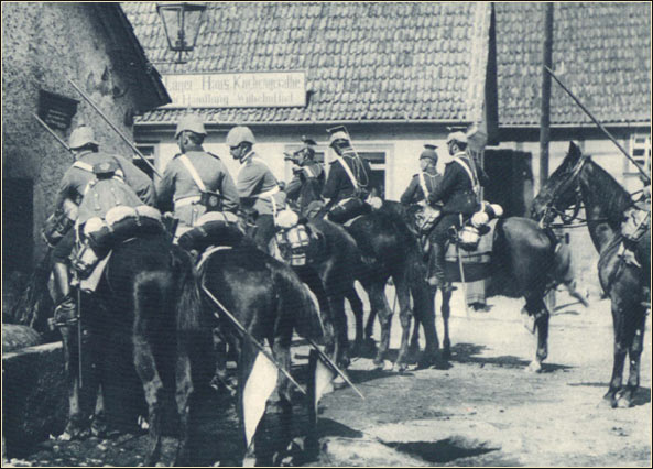 German cavalrymen on horseback 