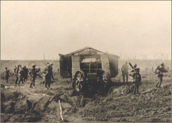 Tanks were used for the first time at the Battle of the Somme. National Library of Scotland, Acc.3155/Phot.D.560 