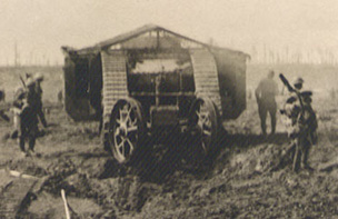 Photo of tank and soldiers
