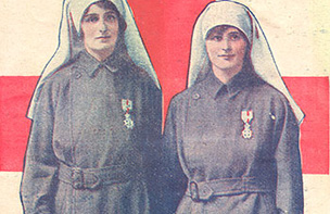 Nurses in uniform on magazine cover