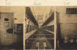 Postcard showing views inside Dartmoor prison