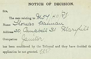 Notice of tribunal decision