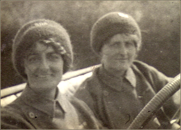 Two women sitting in a car