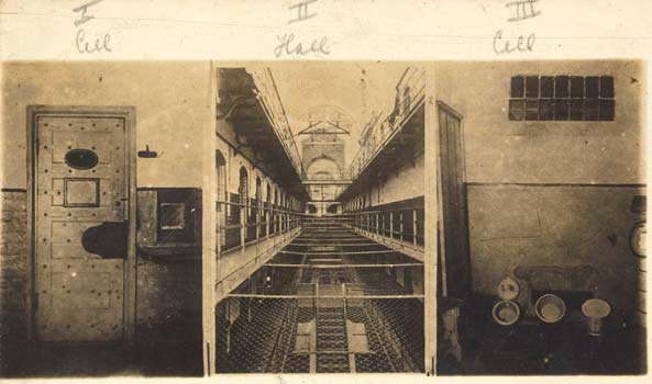 Card showing prison cells
