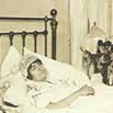 Woman in hospital bed