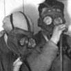 Nurses wearing gas masks