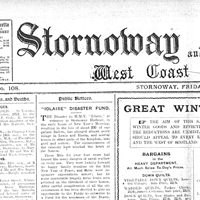 Picture of the front page of The Stornoway Gazette.