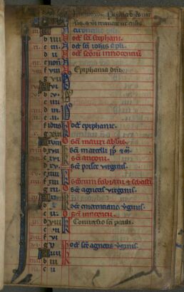 Calendar of the Book of Hours : January