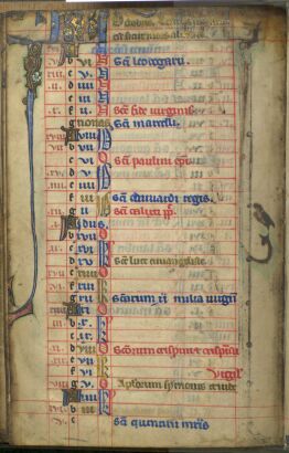 Calendar of the Book of Hours: October