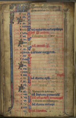 Calendar of the Book of Hours: December
