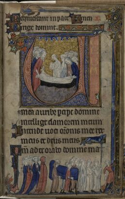The Office of the Dead (Matins) -historiated initial and bas-de-page