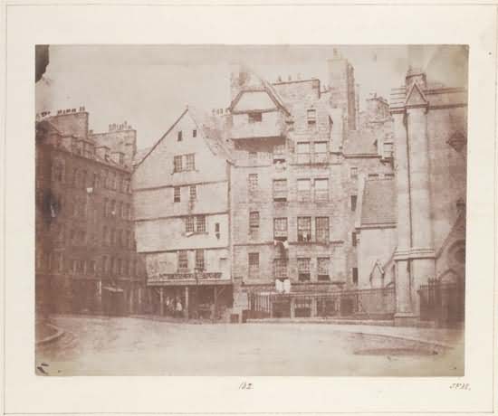 Head of the West Bow, Edinburgh, also known as Upper Bow, at the junction of Lawnmarket and Johnston Terrace.