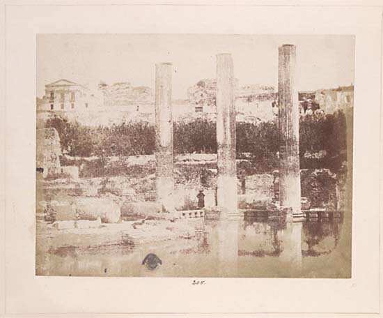 Columns of the Temple of Serapis at Puteoli (modern Pozzuoli), west of Naples.