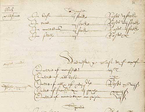 Part of a handwritten page of accounts