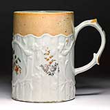 Photo of a decorated procelain tankard